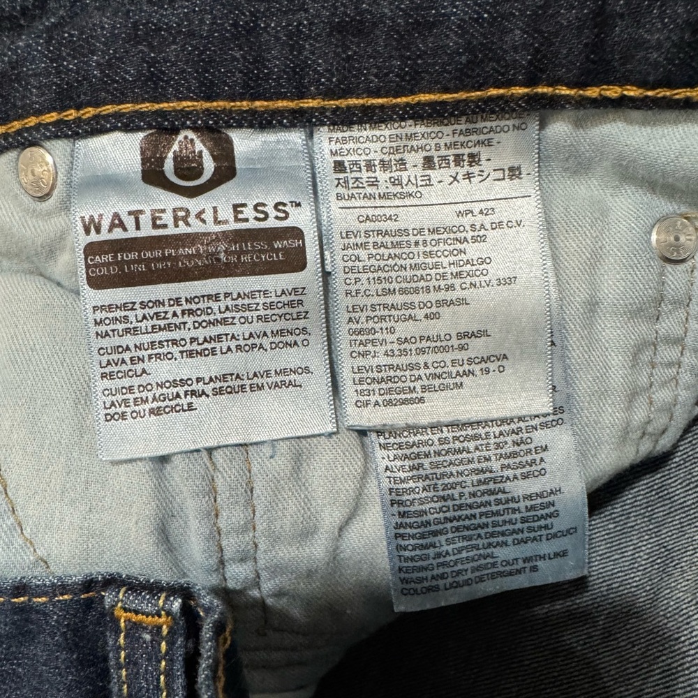 Levi’s 514 Straight Fit Jeans Mens Dark Wash Denim - Picture 3 of 4